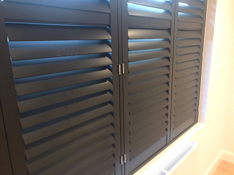 Stylish-Black-Shutters-Full-Height Black, Full Height Shutters - London